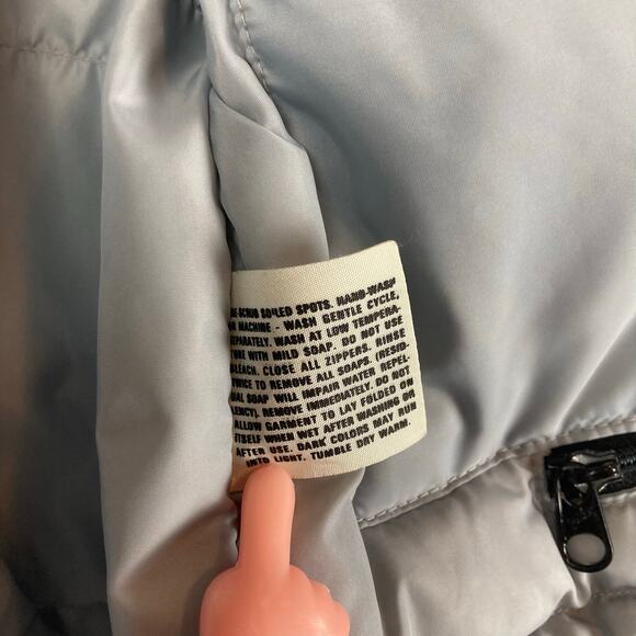 VTG Powderhorn Goose Down Jacket Mens M Blue Gray Colorblock Mountains Snow USA - Picture 10 of 16